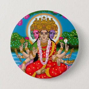 Badge Rond 7,6 Cm Bouton Déesse Gayatri