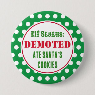 Badge Rond 7,6 Cm Bouton d'elfe de Noël amusant