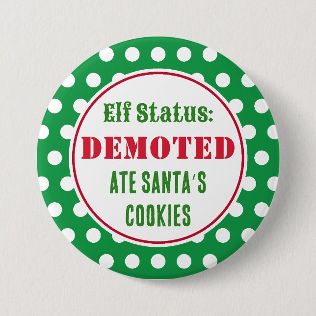 Badge Rond 7,6 Cm Bouton d'elfe de Noël amusant (Devant)