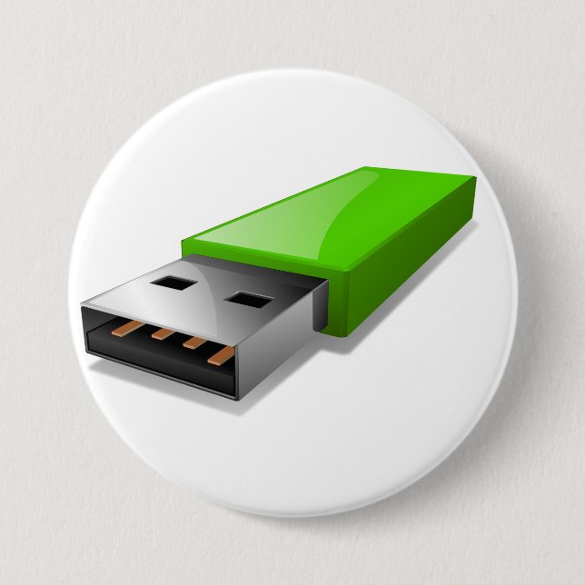 Badge Rond 7,6 Cm Bouton d'entraînement d'instantané d'USB (Devant)