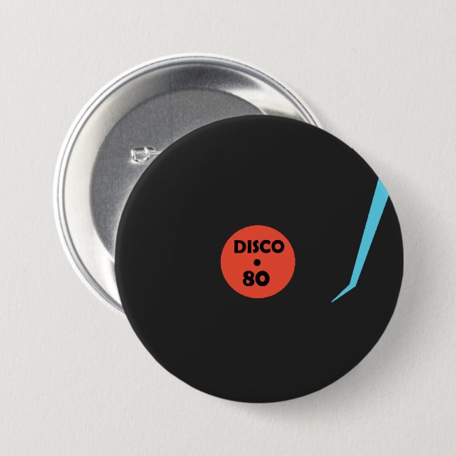 Badge Rond 7,6 Cm Bouton Disco 80 Dance (Devant & derrière)