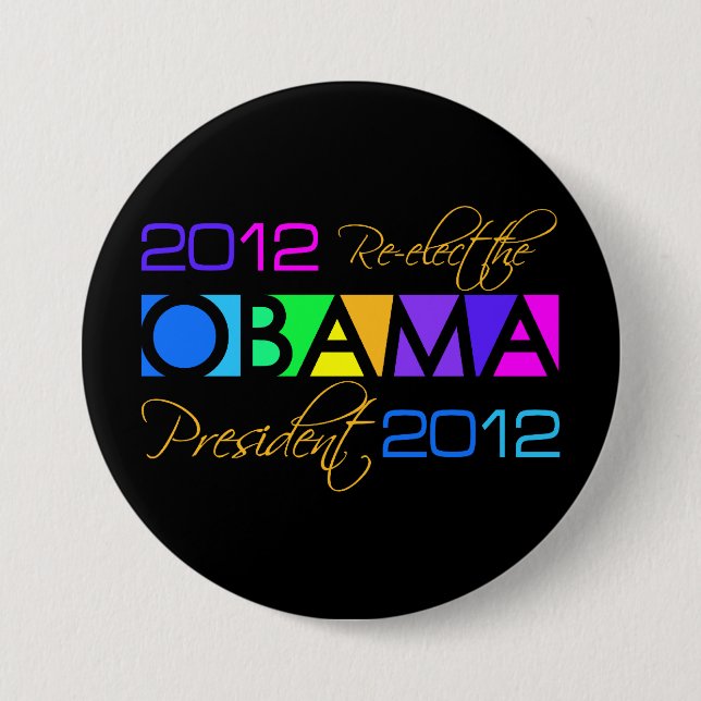 Badge Rond 7,6 Cm Bouton d'OBAMA 2012 (Devant)