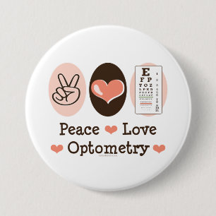 Badge Rond 7,6 Cm Bouton d'optométrie d'amour de paix