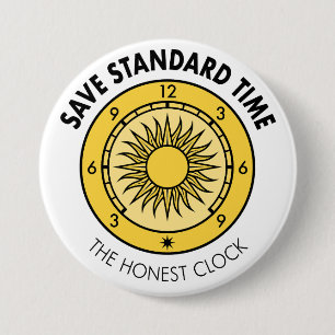 Badge Rond 7,6 Cm Bouton du logo SST "L'horloge la plus honnête"