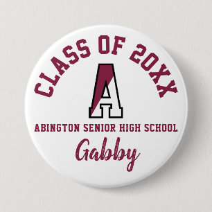 Badge Rond 7,6 Cm Bouton du lycée d'Abington sur mesure