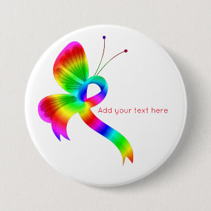 Badge Rond 7,6 Cm Bouton du ruban de sensibilisation à l'arc-en-ciel