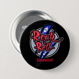 Badge Rond 7,6 Cm Bouton Éclair Rocher & Rouleau
