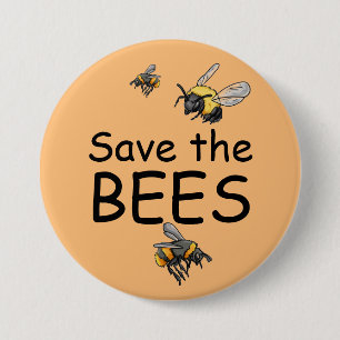 Badge Rond 7,6 Cm Bouton Enregistrer les abeilles