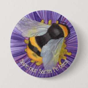 Badge Rond 7,6 Cm Bouton Enregistrer nos abeilles personnalisées