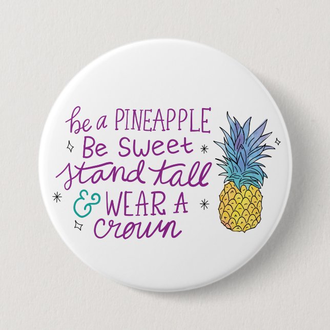 Badge Rond 7,6 Cm Bouton Être ananas (Devant)