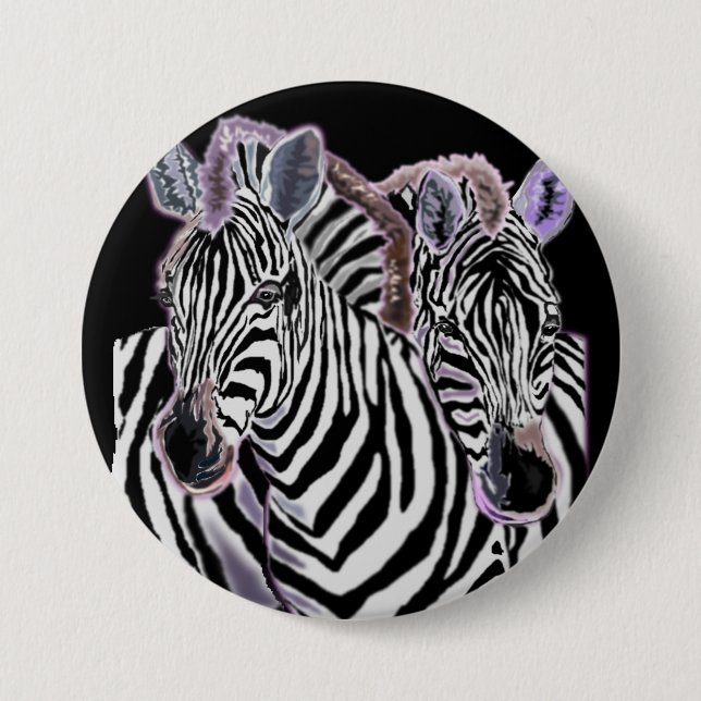 Badge Rond 7,6 Cm Bouton Famille de couple Zebra (Devant)