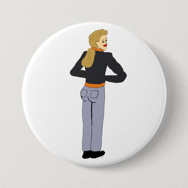 Badge Rond 7,6 Cm bouton fille (Devant)