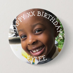 Badge Rond 7,6 Cm Bouton Fille d'anniversaire personnalisé