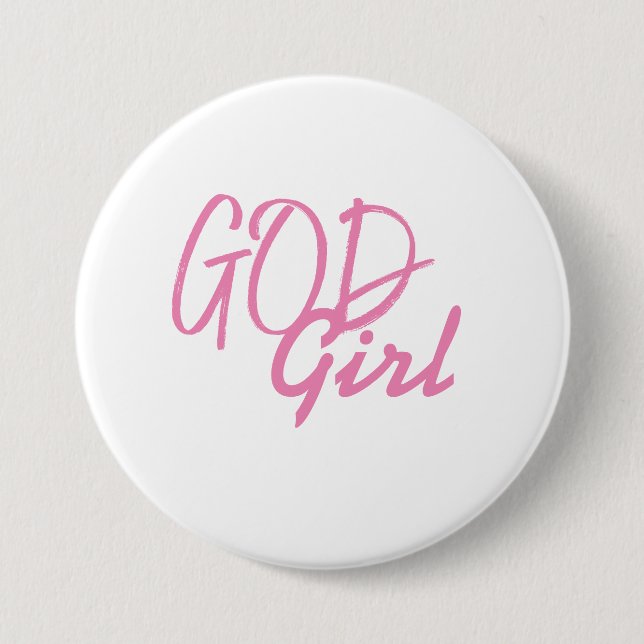 Badge Rond 7,6 Cm Bouton Fille Dieu (Devant)