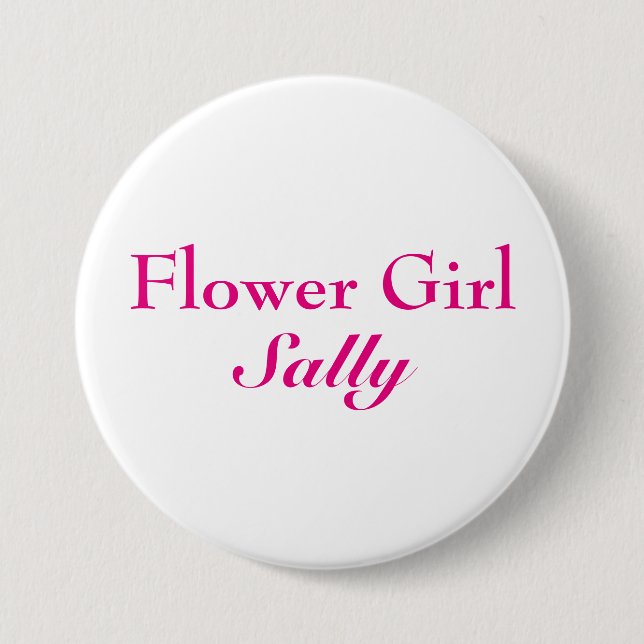 Badge Rond 7,6 Cm Bouton Fleur Rose (Devant)