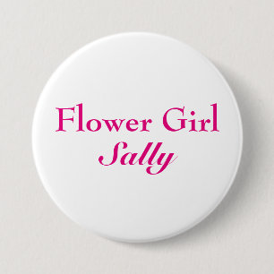 Badge Rond 7,6 Cm Bouton Fleur Rose
