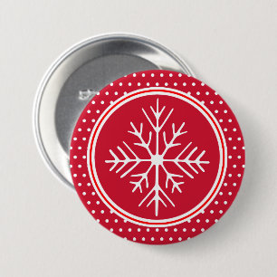 Badge Rond 7,6 Cm Bouton Flocon de Neige