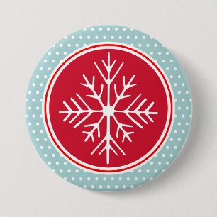 Badge Rond 7,6 Cm Bouton Flocon de neige