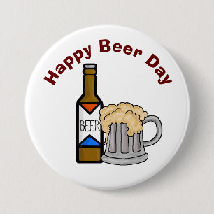 Badge Rond 7,6 Cm Bouton Fun Beer Day