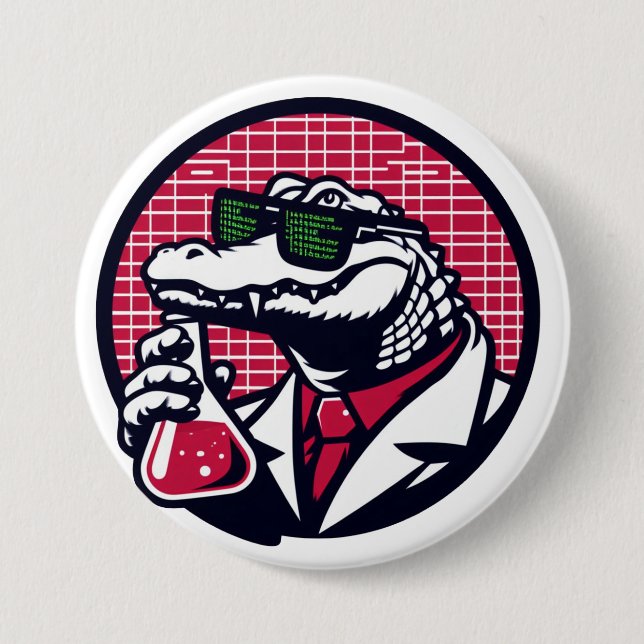 Badge Rond 7,6 Cm Bouton Gator Cyber News (Devant)