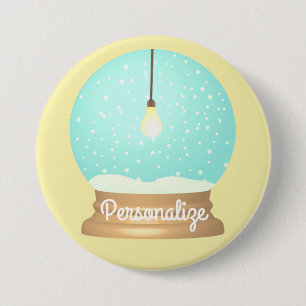 Badge Rond 7,6 Cm Bouton globe de neige de l'ampoule suspendue