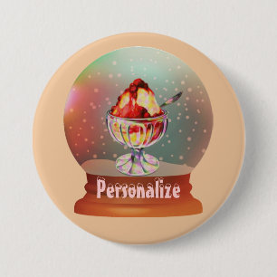 Badge Rond 7,6 Cm Bouton globe de neige glacé