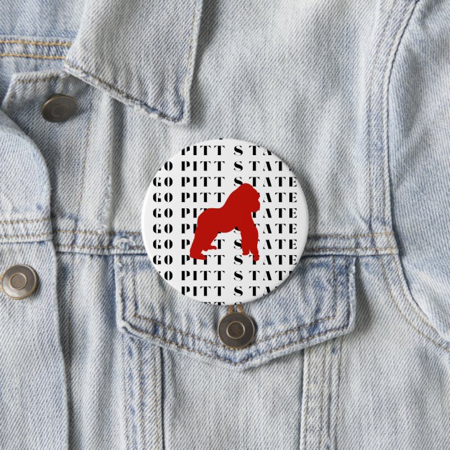 Badge Rond 7,6 Cm Bouton Go Pitt State Gorilla (En situation)