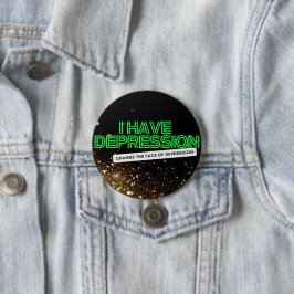 Badge Rond 7,6 Cm Bouton Gold Parties scintillant_ Neon Signal "I Ha