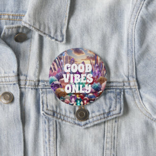 Badge Rond 7,6 Cm Bouton Good Vibes Only
