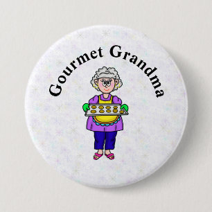 Badge Rond 7,6 Cm Bouton Grand-mère gourmet