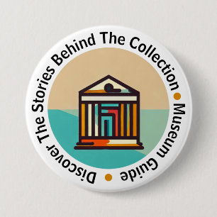 Badge Rond 7,6 Cm Bouton Guide du musée