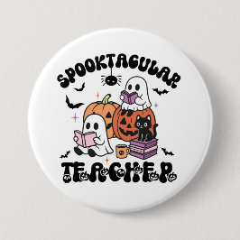 Badge Rond 7,6 Cm Bouton Halloween Spooktacular Teacher Ghosts