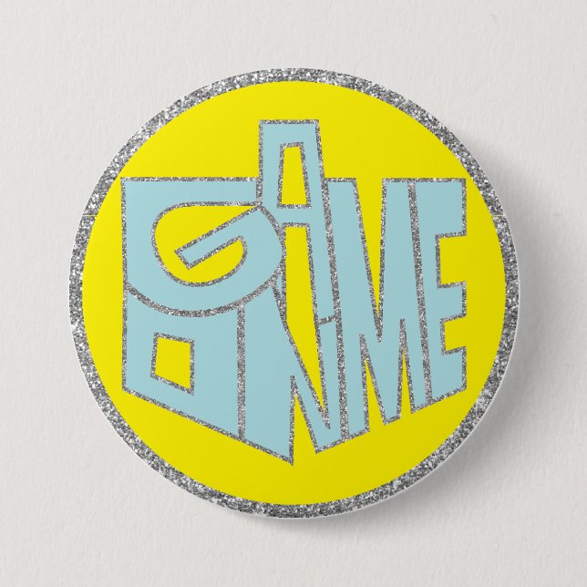 Badge Rond 7,6 Cm Bouton Hanoukka, Jeu sur Blue Dreidel (Devant)