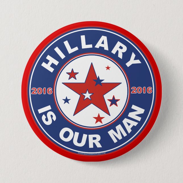 Badge Rond 7,6 Cm Bouton Hillary Clinton 2016 (Devant)