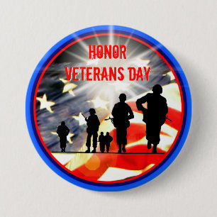 Badge Rond 7,6 Cm Bouton Honor Veterans Day