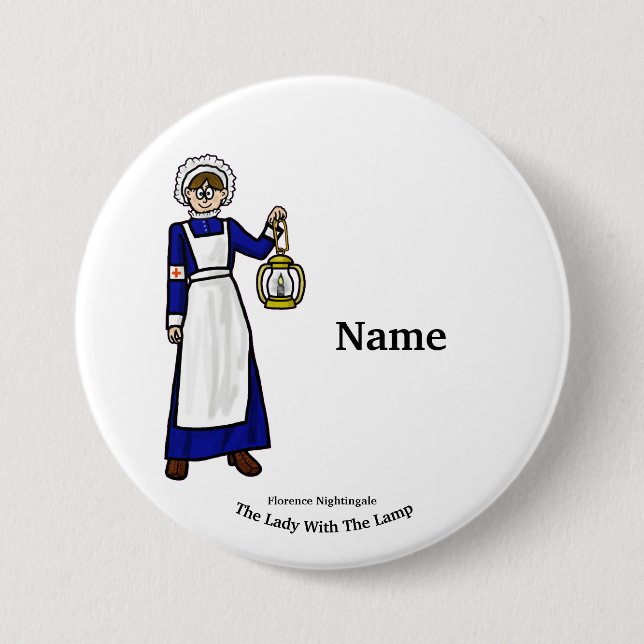 Badge Rond 7,6 Cm Bouton infirmière Florence Nightingale (Devant)
