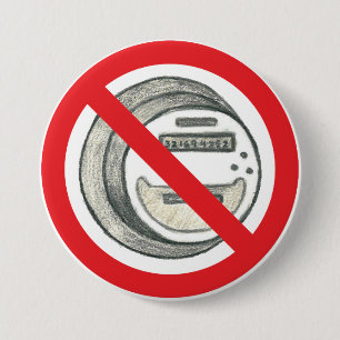 Badge Rond 7,6 Cm Bouton intelligent de mètres d'interdiction