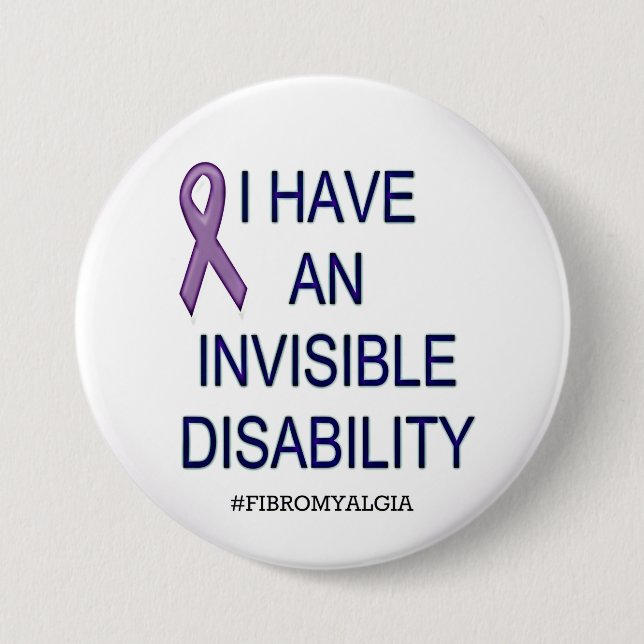 Badge Rond 7,6 Cm Bouton invisible d'incapacité (Devant)