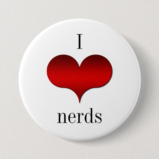 Badge Rond 7,6 Cm Bouton J'aime (coeur) Nerds (Devant)