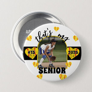 Badge Rond 7,6 Cm Bouton Jour de jeu Joueur principal de softball de