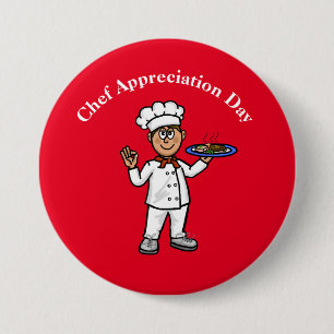 Badge Rond 7,6 Cm Bouton Jour de l'appréciation du chef masculin
