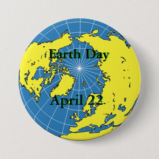 Badge Rond 7,6 Cm Bouton - Jour des terres (Devant)