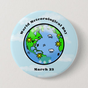 Badge Rond 7,6 Cm Bouton Journée météorologique mondiale
