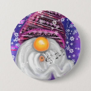Badge Rond 7,6 Cm Bouton Joyeux Noël Gnome