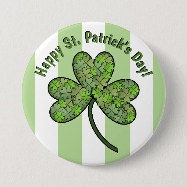 Badge Rond 7,6 Cm Bouton Joyeux St. Patrick's Day 3-pouces (Devant)