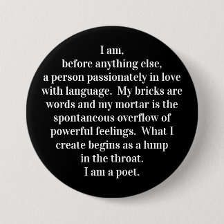 Badge Rond 7,6 Cm Bouton "Le Credo du poète"
