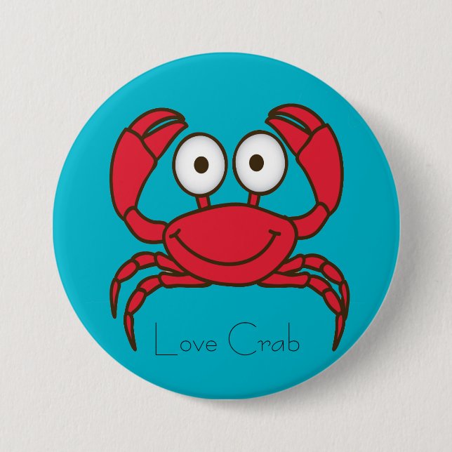 Badge Rond 7,6 Cm Bouton Love Crab (Devant)