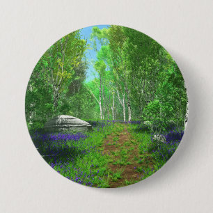 Badge Rond 7,6 Cm Bouton lumineux Bluebell