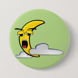 Badge Rond 7,6 Cm Bouton Lune Jaune Dorée