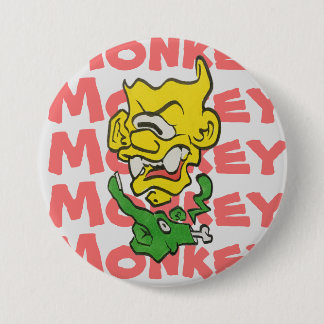Badge Rond 7,6 Cm Bouton mâché du singe